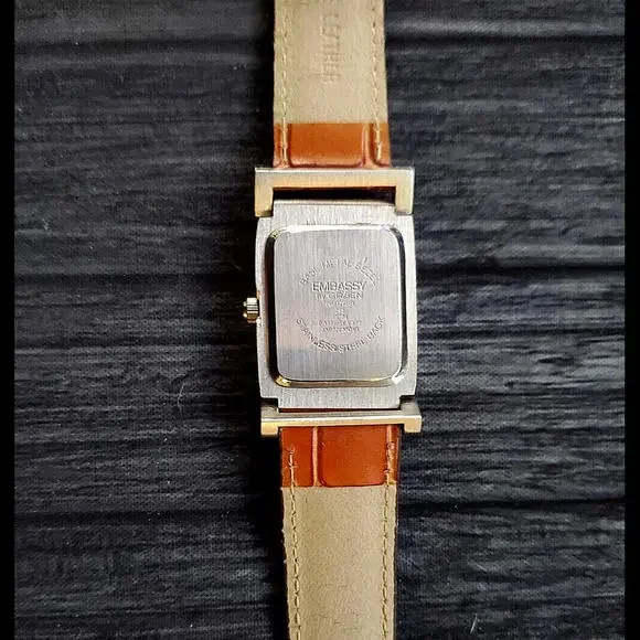 Rare Hinged Lug Embassy Gruen Vintage Men's‎ Tank Dress Watch